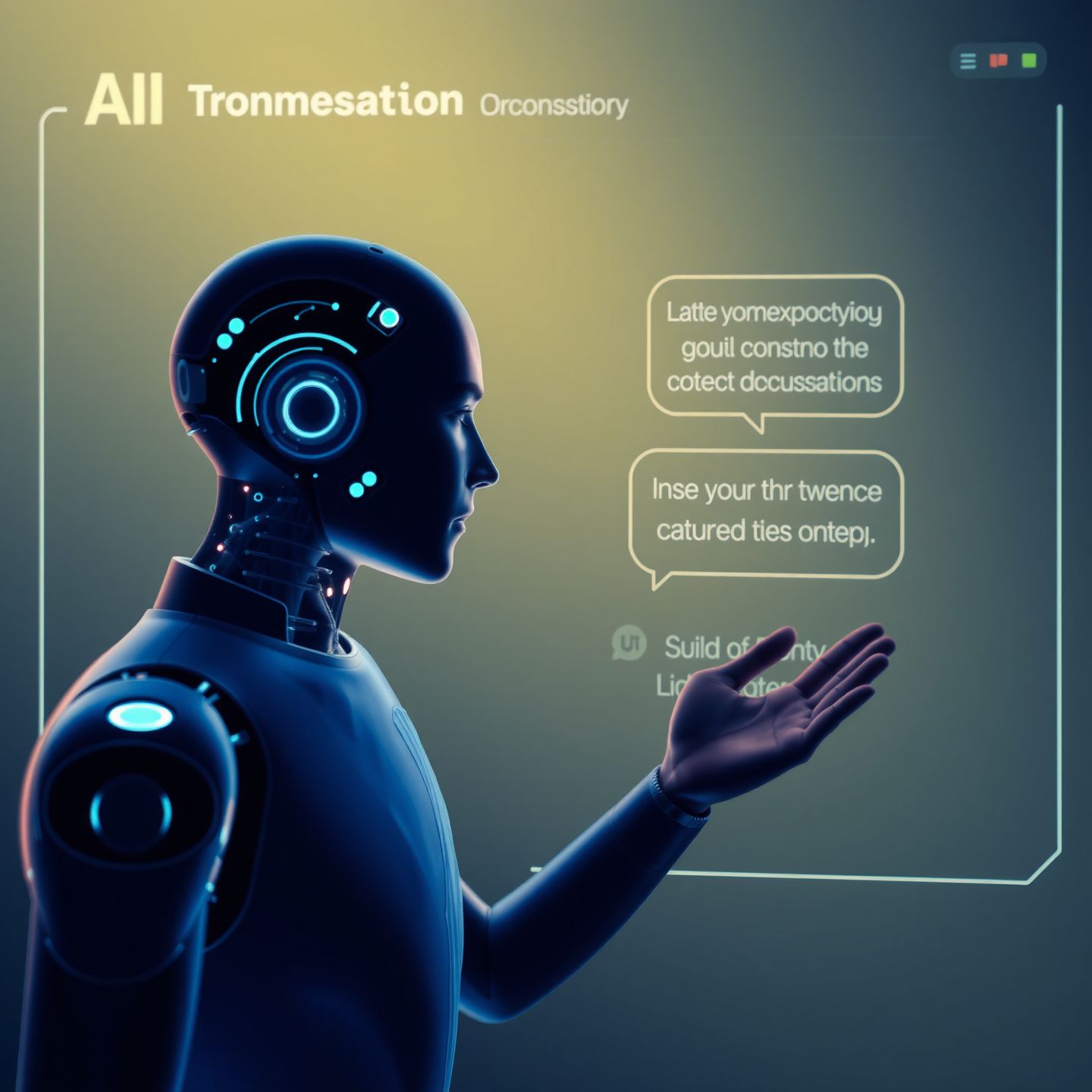 A sleek digital interface displaying a sophisticated AI companion engaging in a deep context aware conversation with a user illustrating the evolution of AI from utility to genuine companionship