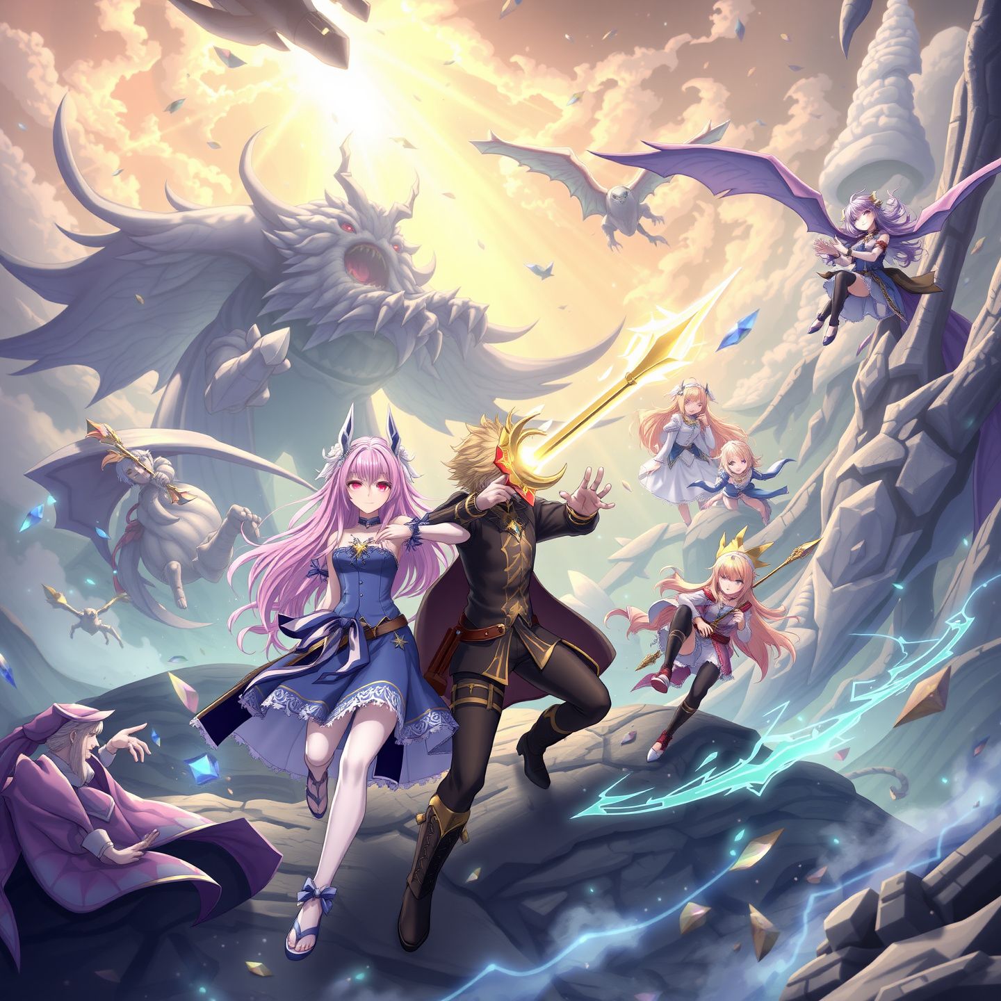 Epic fantasy world in Hentai Heroes featuring anime-style characters in strategic combat and a diverse collection of alluring waifus in this free-to-play adult gacha RPG with engaging gameplay